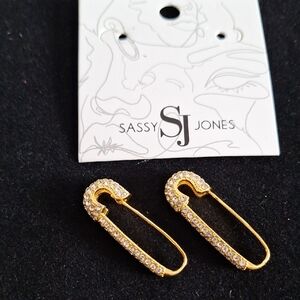 Sassy Jones Gold and Silver Safety Pin Earrings